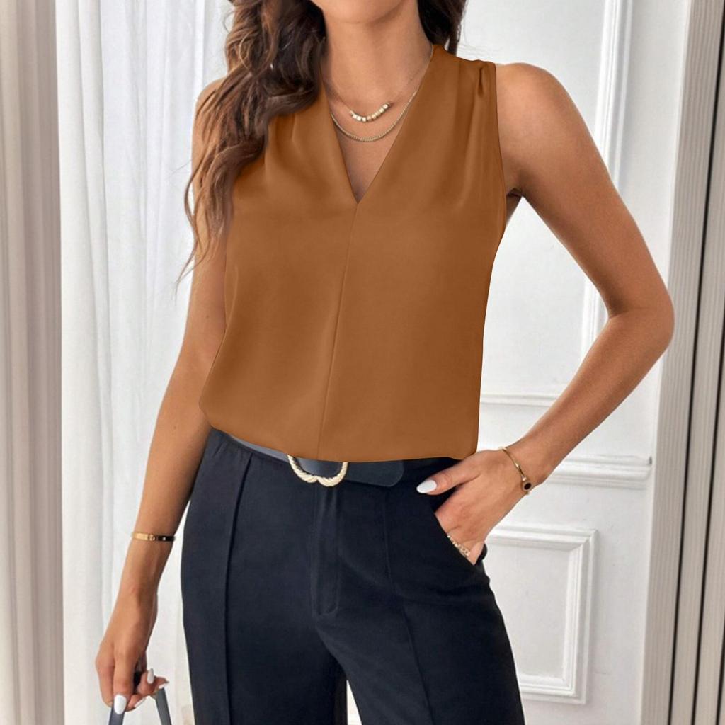 Dámská móda Jednobarevný V výstřih Bez rukávů Pulovr Vesta Top