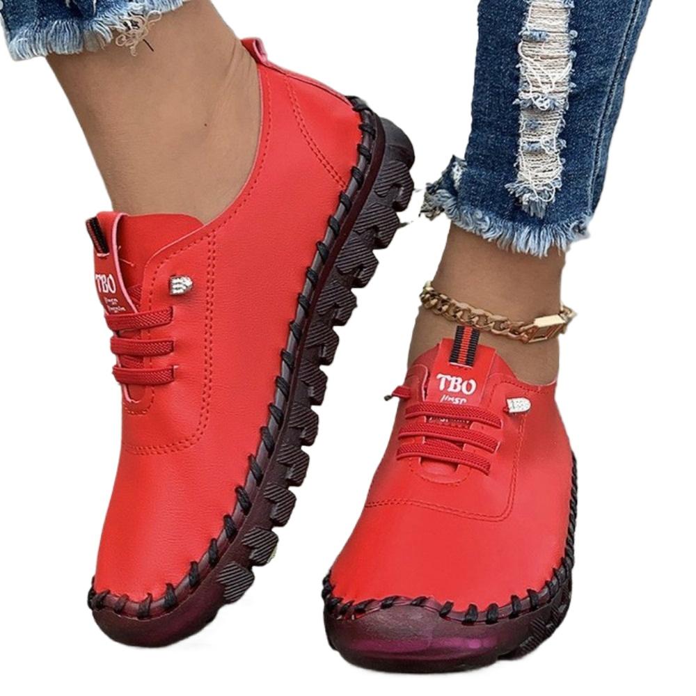 Fashion Sneakers Women Shoes Loafers Lace Up Leather Flat New Spring 2024 Casual Comfortable Mom Shoe Mujer Zapatos Chaussure Femme