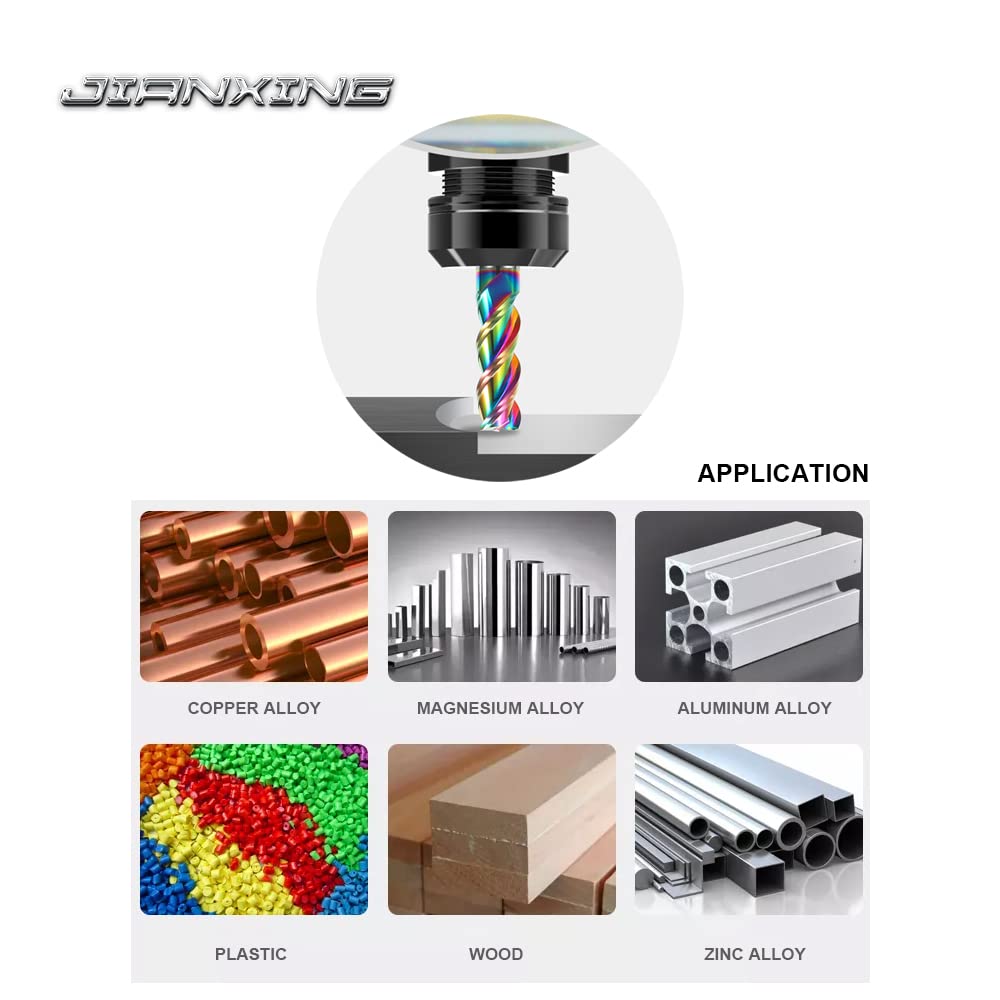 1/4" Extra Long Carbide Square End Mill for Aluminum, Copper Alloy, Plastic, 4" Overall Length End Mill Bits, 3 Flute HRC 55 Deg DLC Coating, CNC