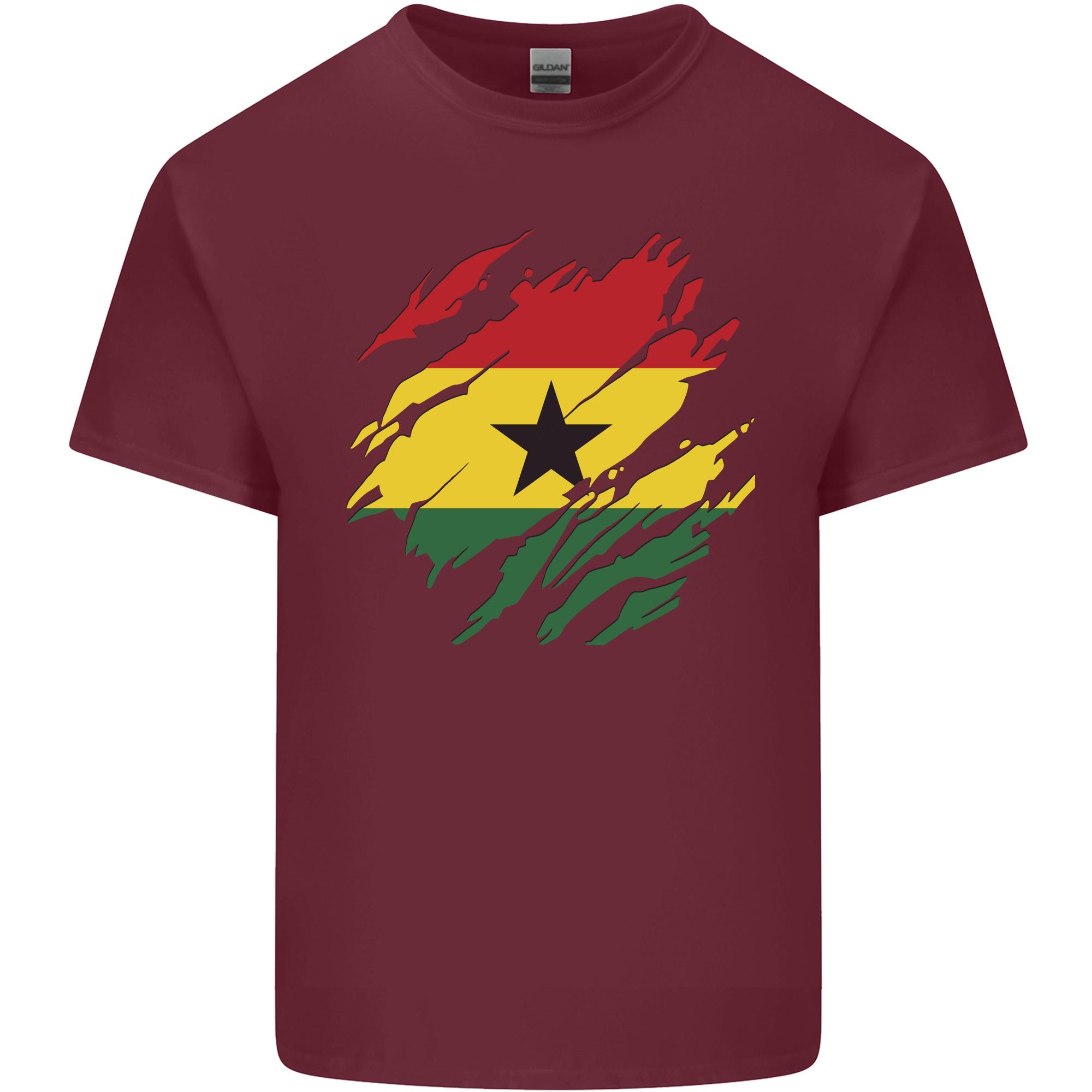 Torn Ghana Flag Ghanaian Day Football Unisexs Light Cotton TShirt S
