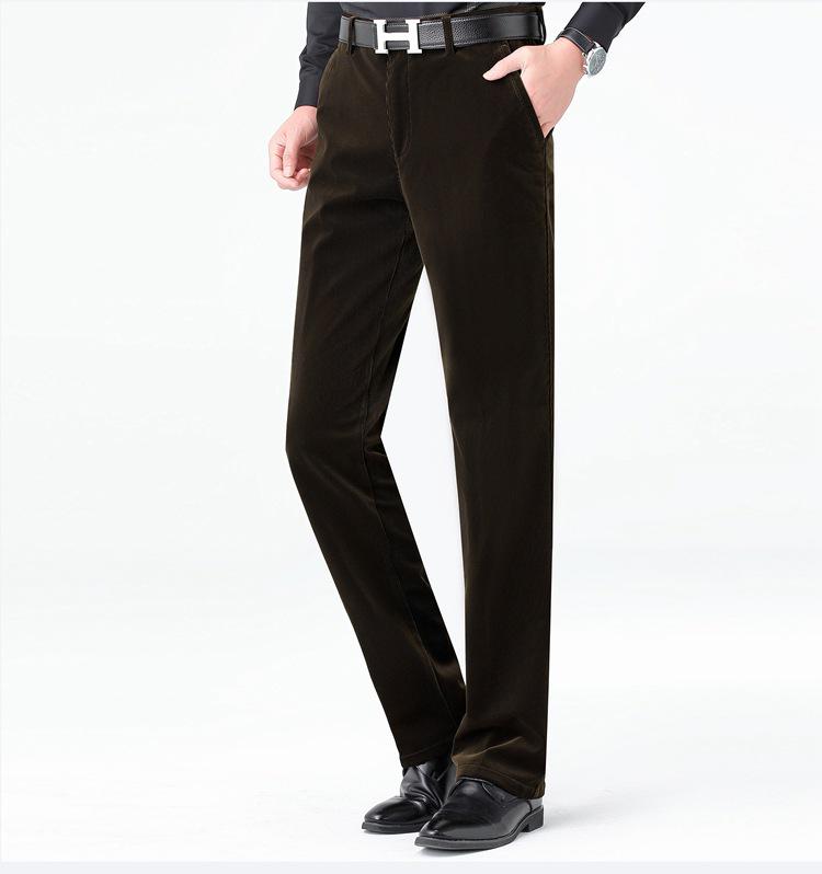 2025 Autumn Men's Corduroy Business Casual Mid-Rise Straight-Leg Pants