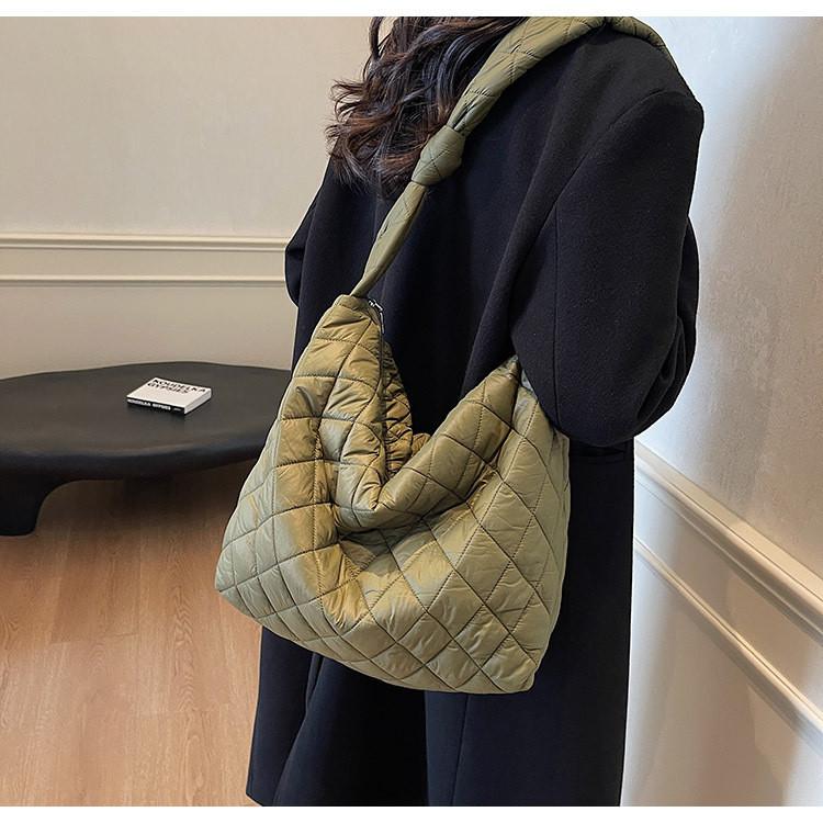Casual Cotton Shoulder Bag With Standup Pouch For Daily Outings