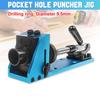 Blue Pocket Hole Jig Kit Woodworking Oblique Hole Locator Drill Bits 15 Degree Angle Drill Guide Set Hole Puncher DIY Carpentry Tools