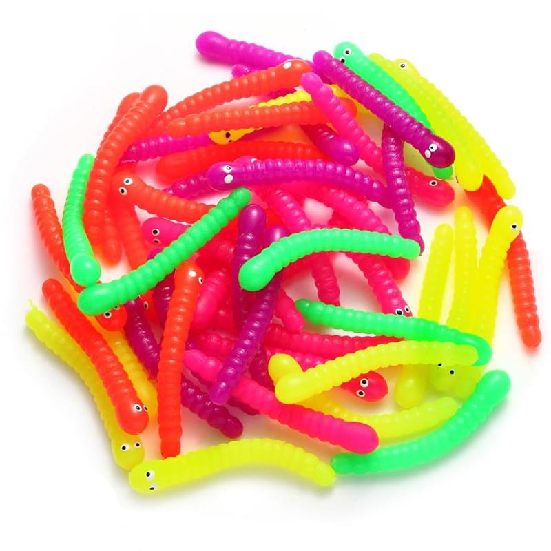 24Pcs Sensory Fidget Worm Stretch Toys Kids Goodie Bag Stuffers Pinata Fillers For Party Regalos Divertidos Para Niños