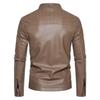 Autumn and Winter Leather Jackets for Men, Autumn New Youthful and Handsome Motorcycle Jackets, Men's Stand-up Collar, Slim Business Casual Jackets