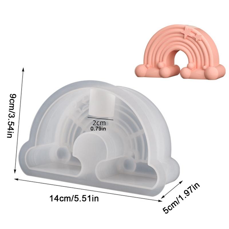 3D Rainbow Arch Bridge DIY Aromath Plaster Cloud Rainbow Ornament Wax Mould 3D Silicone Candle Molds Home Craft Decoration