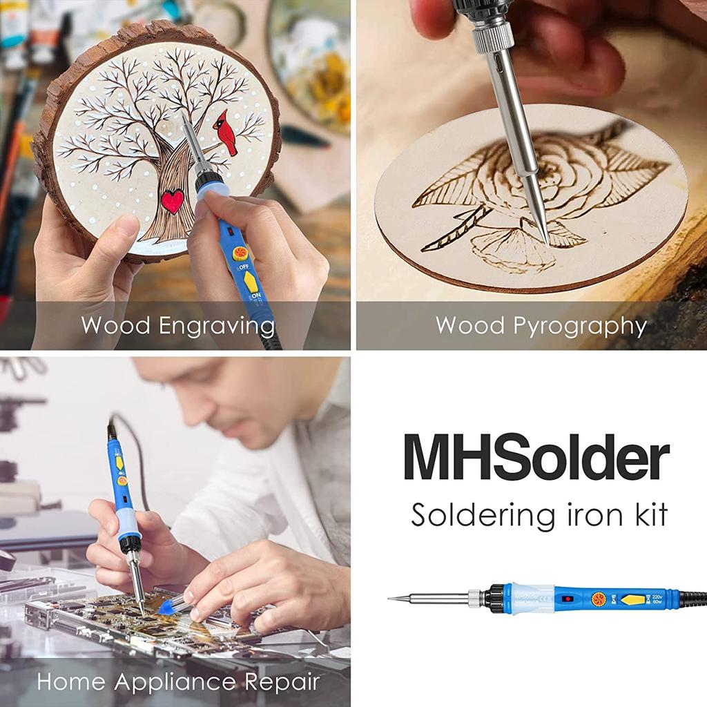 Pyrography Engraving Burning Soldering Iron Set DIY Wood 60W Soldering Iron Kit 220V 110V