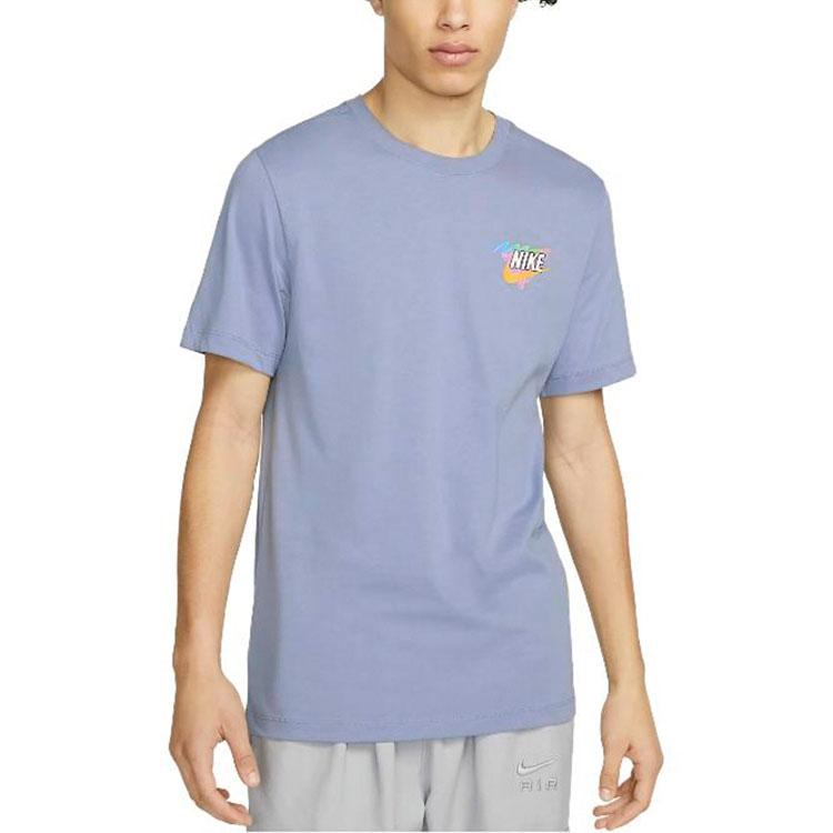 New Nike Set-in Sleeve T-Shirt Men's Steel Blue FD6637-493