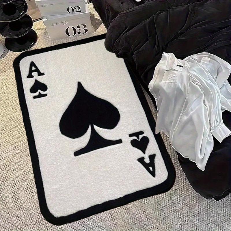 

VIKAMA Trendy Ace of Spades Rug Soft and Comfortable Bedside Rug for Bedrooms Living Room and Bathroom Floor Mat Home Decor 40x60cm 16x24inch