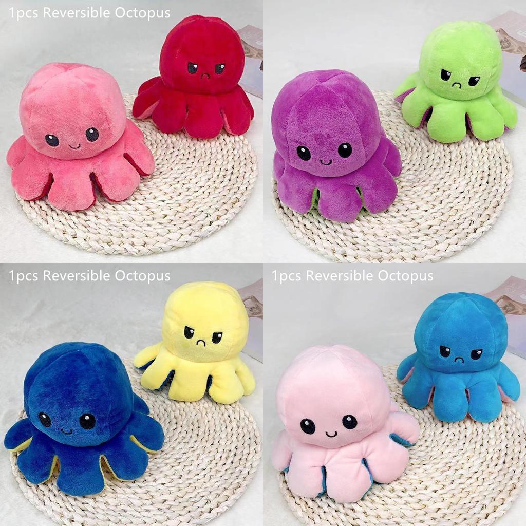 Adorable Double-sided Flip Reversible Octopus Plush Toy For Kids Soft And Cuddly Marine Life Stuffed Animal