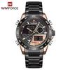 Nouvelle Montre-Bracelet Numérique LED de Luxe NAVIFORCE Homme Lumineuse Étanche Montres à Quartz pour Hommes Horloge Originale en Acier Inoxydable 9171