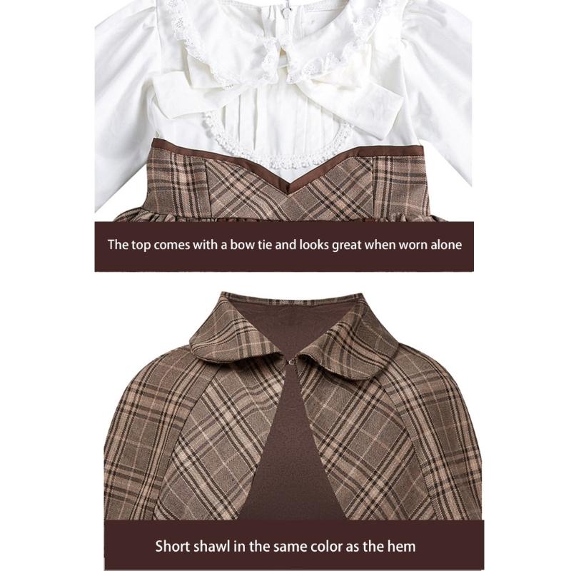 Detective Costume Accessorise for Kids Girls Detective Hat Glasses Sherlocks Detective Kit Girl British Preppy Outfit