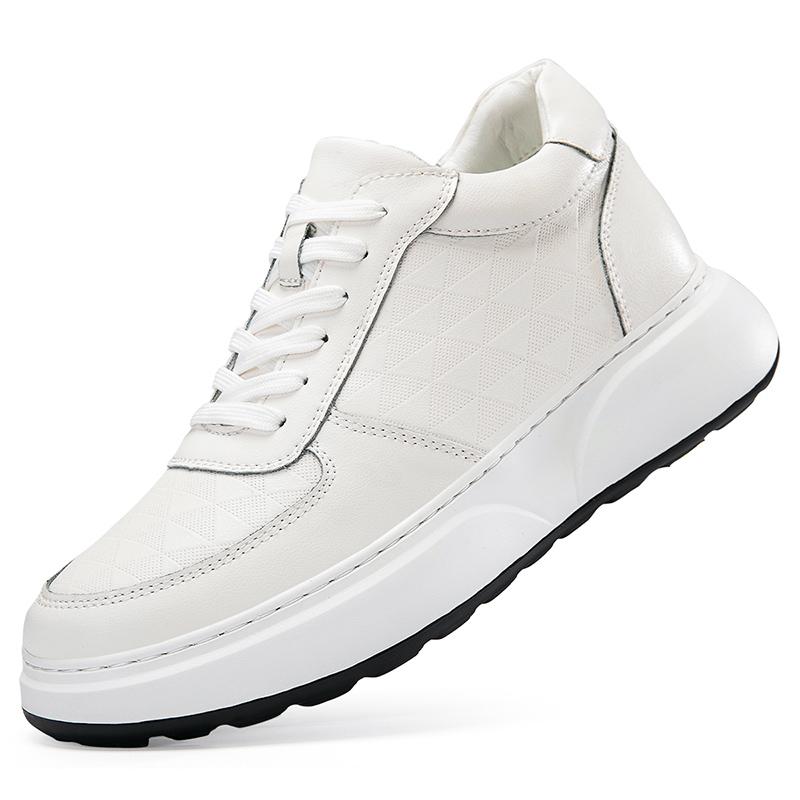 Lace-Up Men Elevator Walking Shoes All-match Increase Male Sneakers Genuine Leather Men Casual Shoes High Quality Men's Footwear