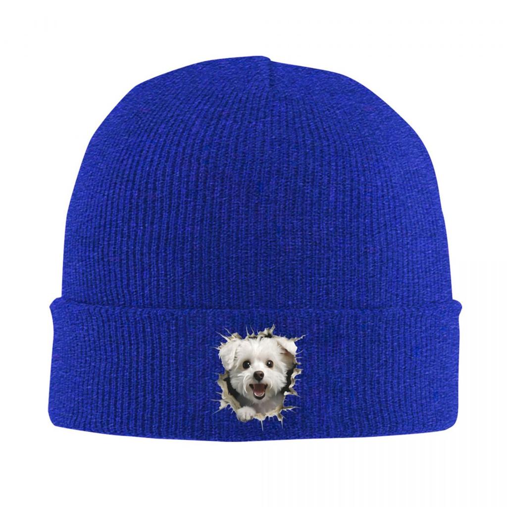 Breaking Through Cute Dog Warm Knitted Cap Winter Knit Bonnet Hat Skullies Beanies Hip Hop Caps for Unisex