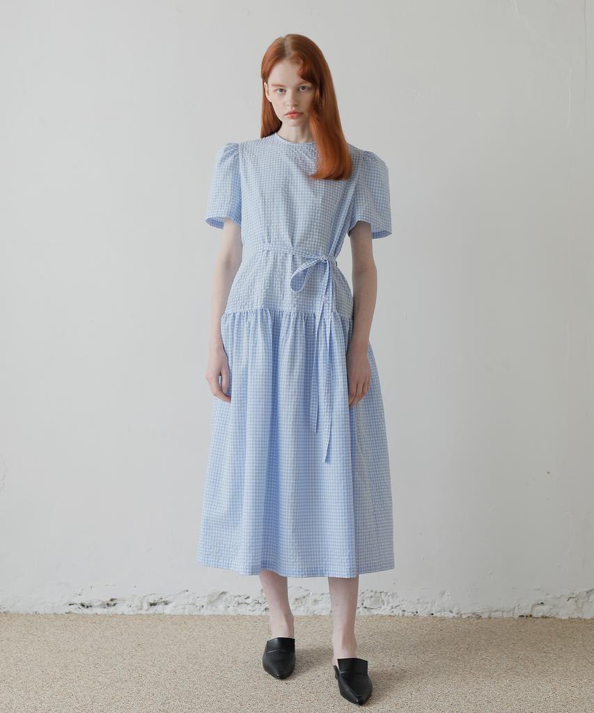 PAUL&ALICE Check Long Dress /Blue