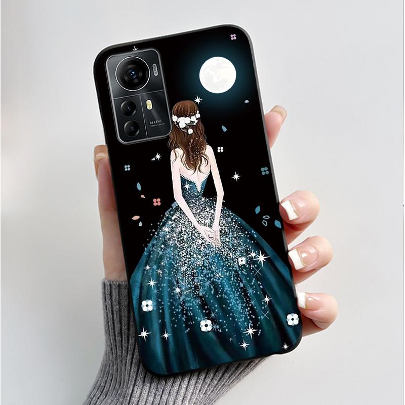 Für ZTE Blade A72S A7050 Hülle Für ZTE Blade V41 Smart Cover Luxus Mode Schmetterling Blume Silikon Weich Schwarz TPU Stoßfänger Schale