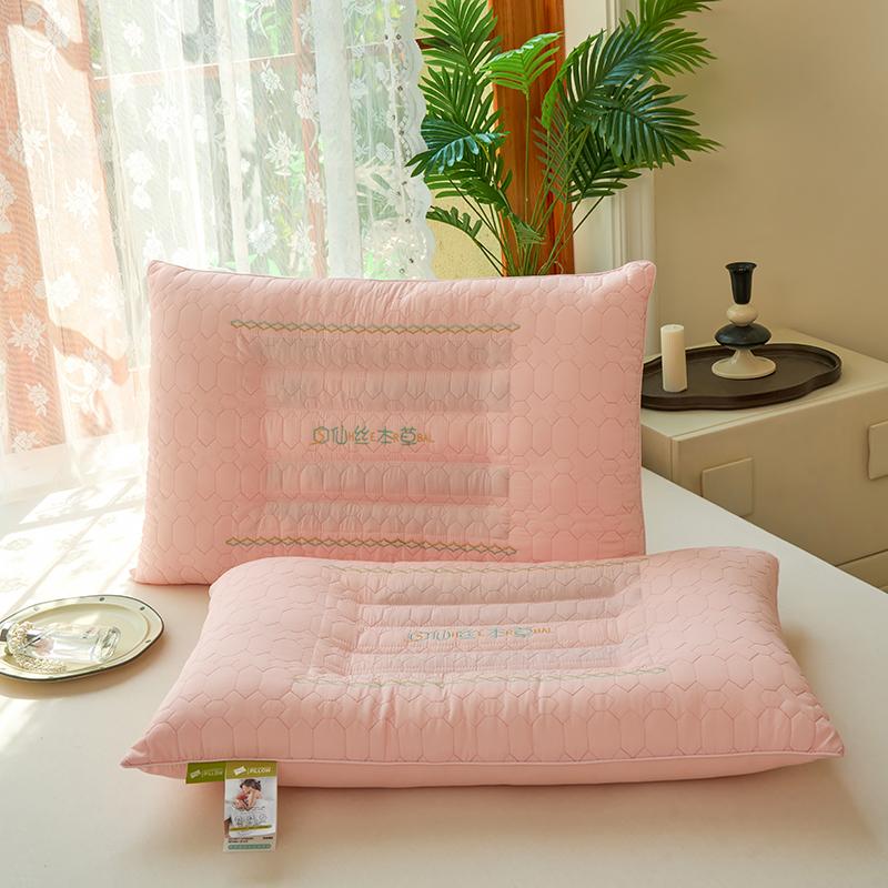 Yongyouwan summer cool and refreshing silk embroidery sandwich negative ion pillow, comfortable and breathable, not easy to collapse pillow core