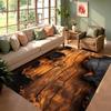 Wood Grain Rock Cracked 3D Natural Area Rug Earthy Texture Floor Carpet for Living Room Leisure Space Nature-Inspired Home Decor