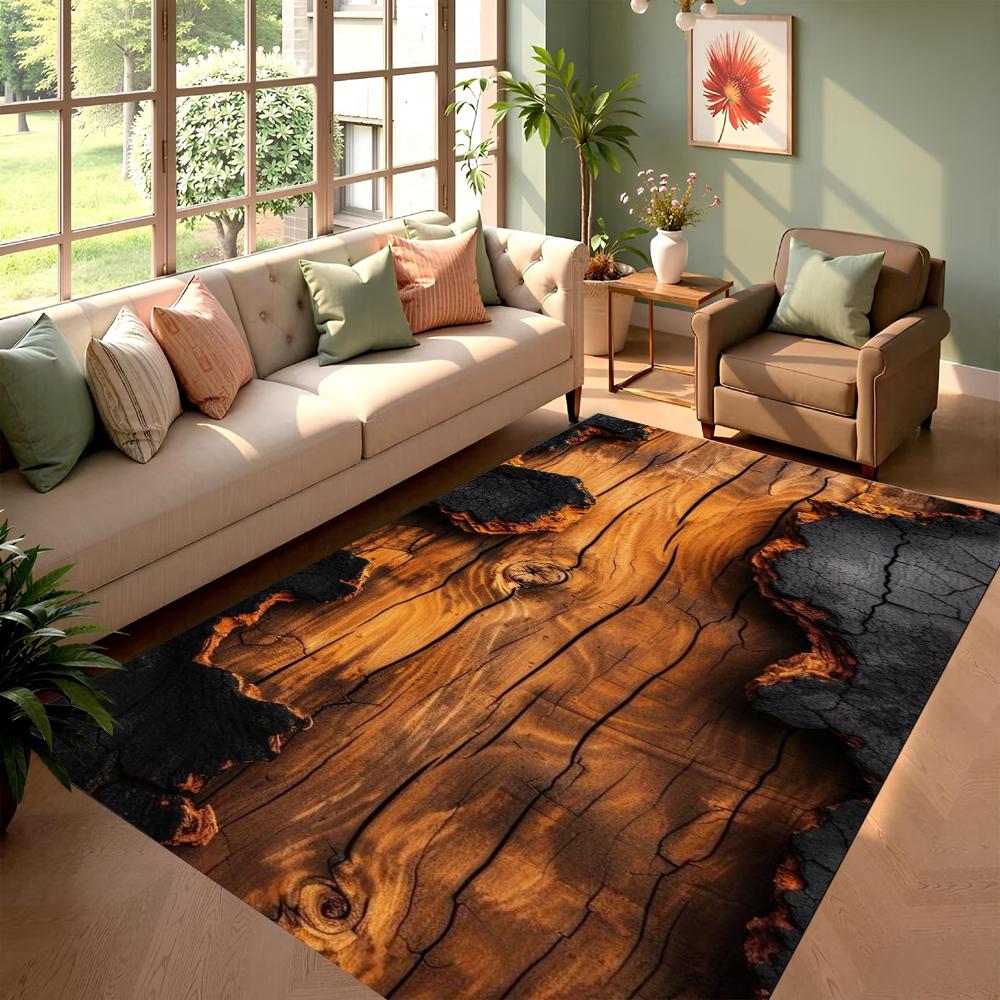 

3D Wood Grain Rug Realistic Floor Mat Live Room Bedroom Easy To Clean Rugs Children s Play Mat Home Decor Table Chair Carpets 50X80CM