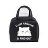 Women Men Oxford Lunch Bag Cartoon Cat Series Graphics Portable Insulated Thermal Bag School Teacher Student Lunch Box Handbag