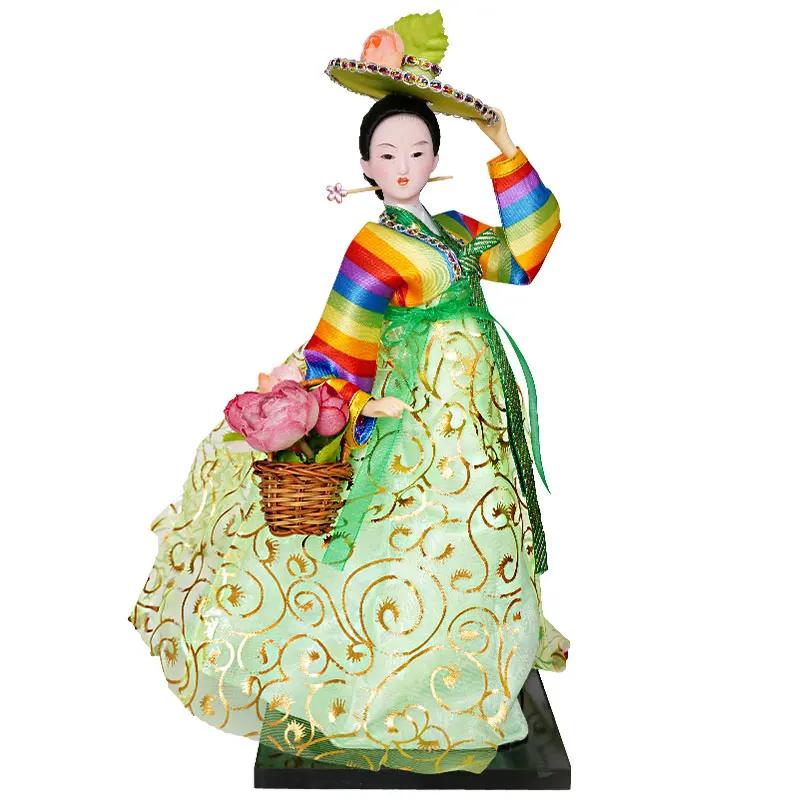 South Korea Girl North Korea Doll Human Shape Silk Doll Home Decoration Accessories Figurine Craft Decorations For Home Folk Art