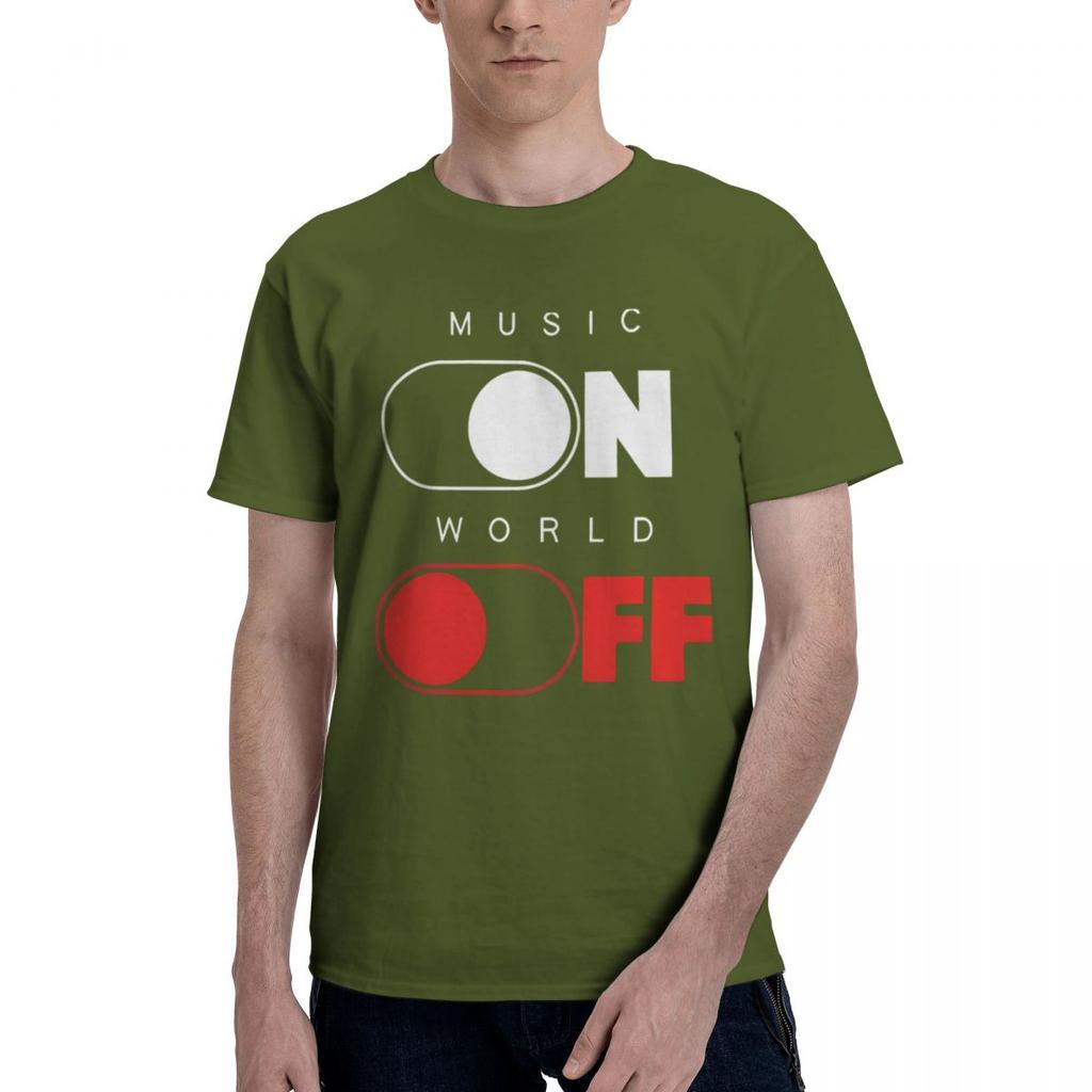 Music On World Off 100 Cotton Casual Breathable Confortable Totoro Funny Mens TShirts Clothes Men