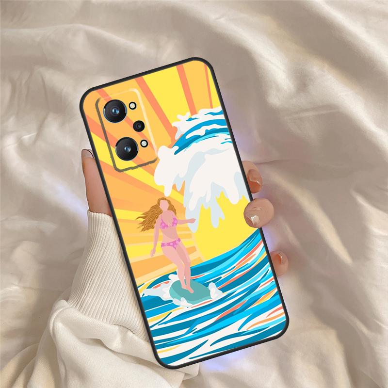 Surfing Art Surf Girl Case For Realme 15 Pro GT7 GT6 C67 C65 C63 C61 C55 C53 C51 C35 C71 C75 11 12 13 14 Pro Plus