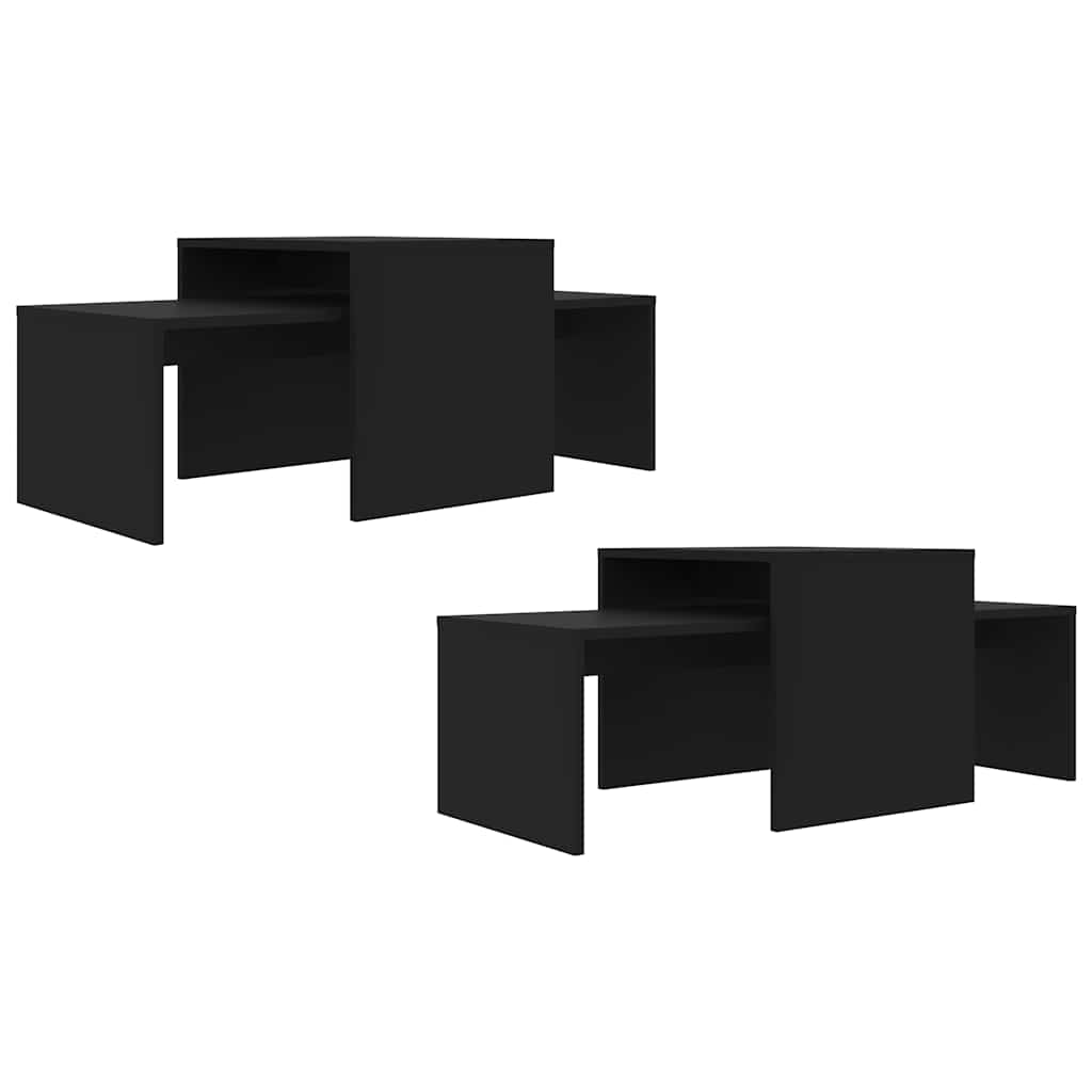 Coffee Table Set Black 100 x 48 x 40 cm Particleboard