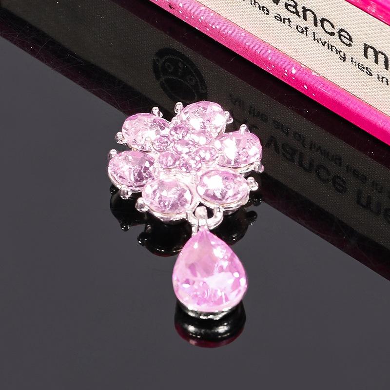 Engood 50Pcs Rhinestone Buckles Plum Flower Drop Pendant Sewing Trim & Embellishments Craft Buttons DIY Hair Accessories Wedding