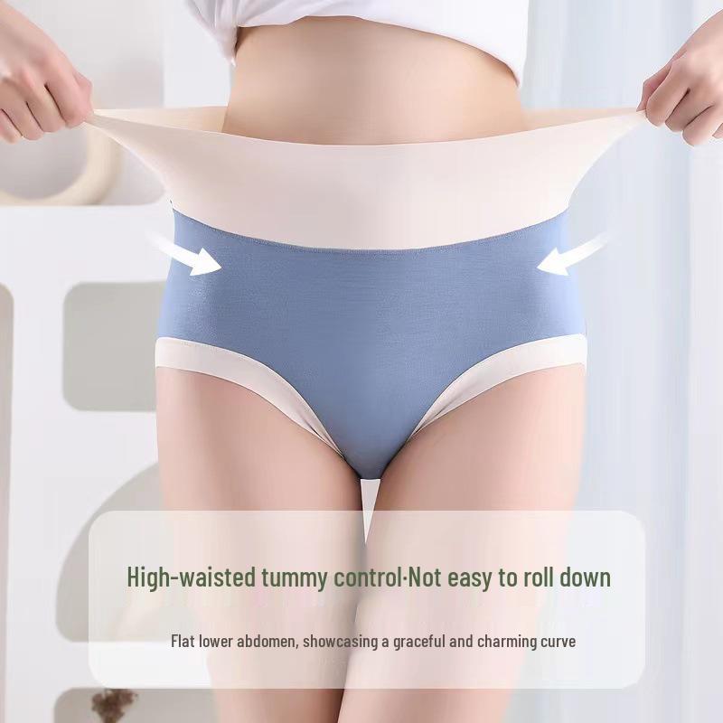 Modal High-Waisted Women's Panties - Pure Cotton, Breathable, Antibacterial, Seamless, Butt-Lifting, Soft, Comfortable, Plus Size.