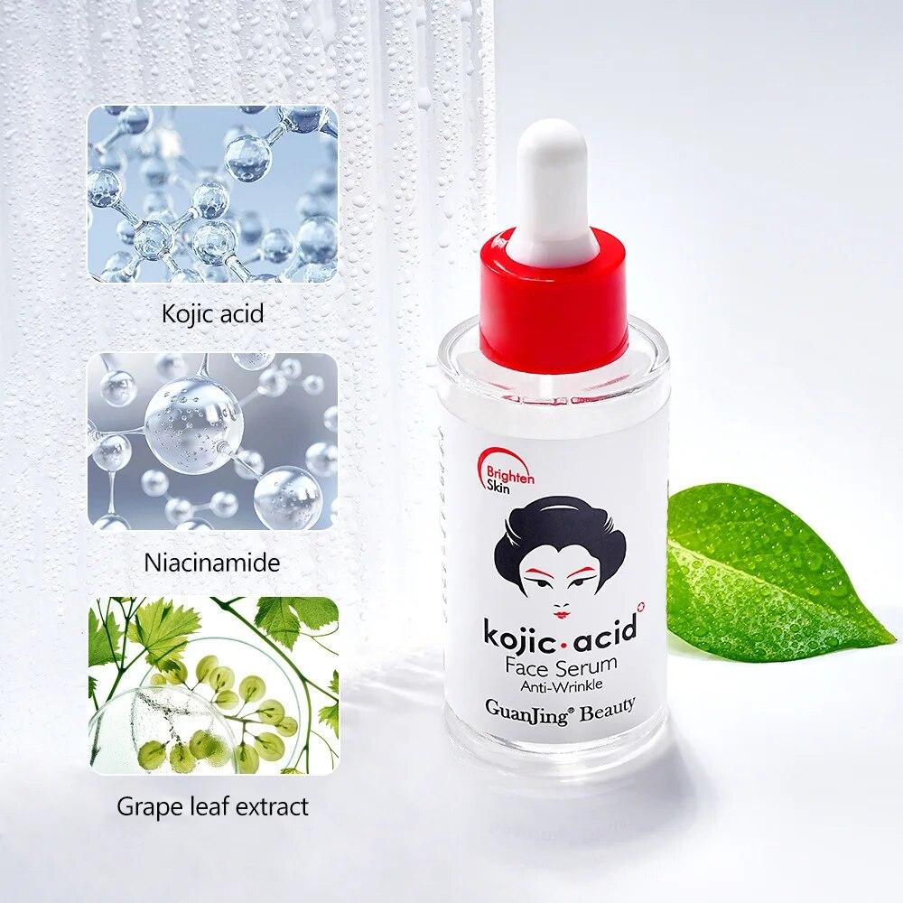 Lichid de esență pentru strălucirea pielii pentru îndepărtarea cloasmei, ser de iluminare pentru iluminare, cremă de albire cu acid kojic, Dropship