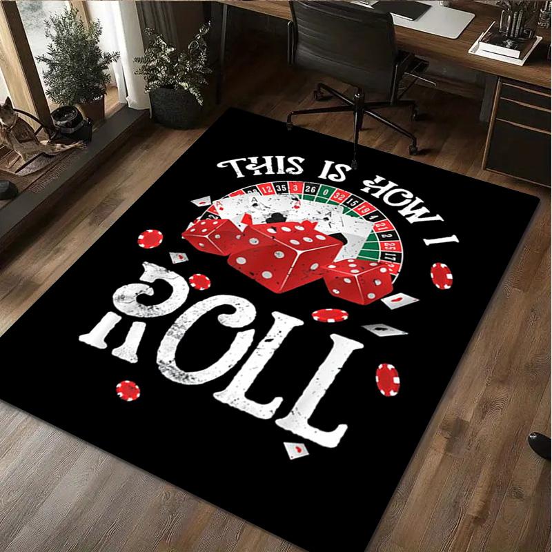 1Pc Dices Print Rug - Home Decoration Carpet For Living Room Bedroom Flooring Computer Chair Area Rug