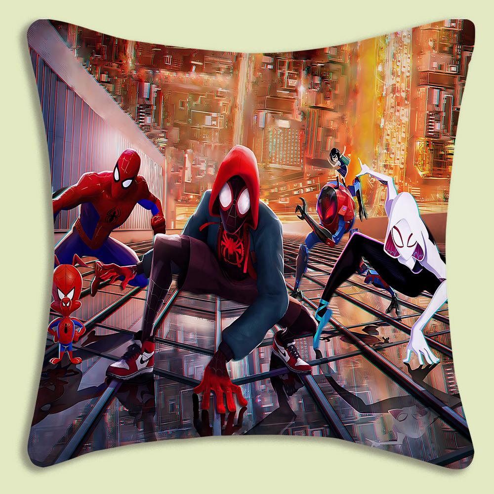 SpiderMan mascot Pillow Covers Cartoon Sofa Decorative Home Doublesided Printing Short Plush Cute Cushion Cover