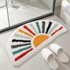 Half Round Faux Bathroom - Absorbent Non- Doormat for Entryway, Soft Carpet