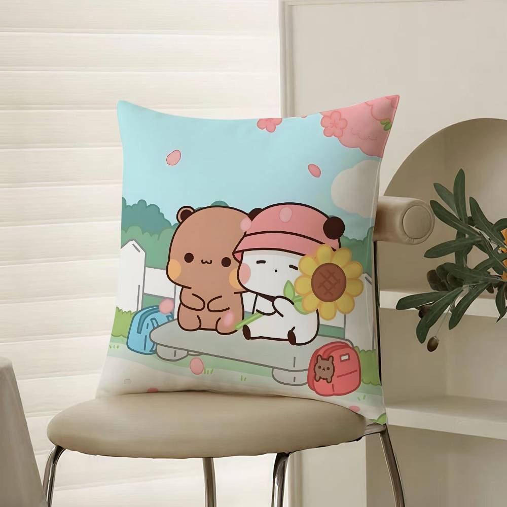 Cute Cartoon Characters Bubu & Dudu Pillow Case Comfort Sofa Bed Silky Elegant Invisible Zipper Decorative Cushion Cover