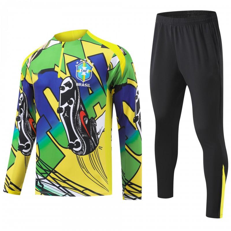 Brasilien Nationalmannschaft 2026-2027 Jubiläumsausgabe Langarm Fußball Trainingsshirt Herren Damen Jugend