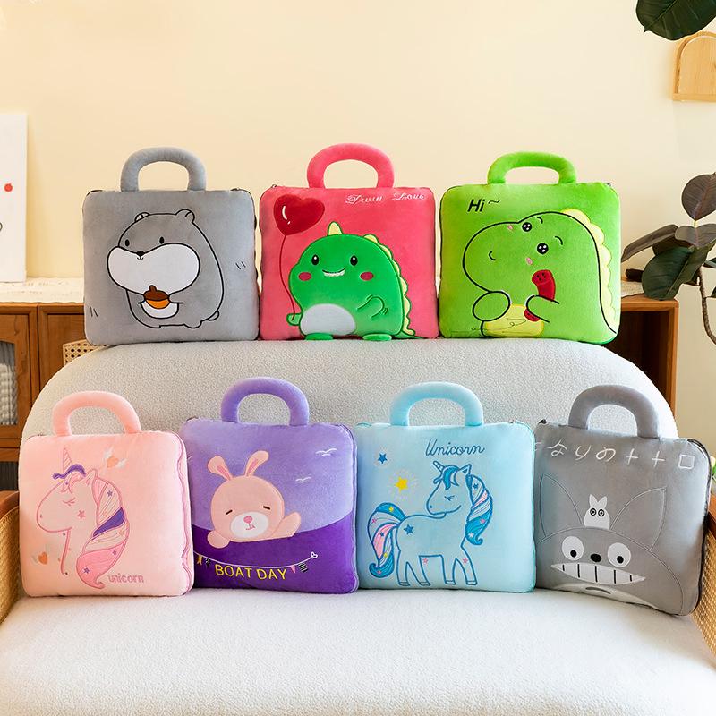 Všestranný kombinovaný polštář a deka do auta - Skládací prošívaná deka na cestování, na pohovku a pro zdřímnutí v kanceláři.