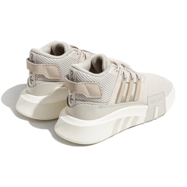 Adidas EQT Bask Adv V2 Classic Retro Fabric Leather Slip Resistant Durable Lightweight Mid Top Casual Running Shoes Unisex Sneakers Beige Brown ID4070