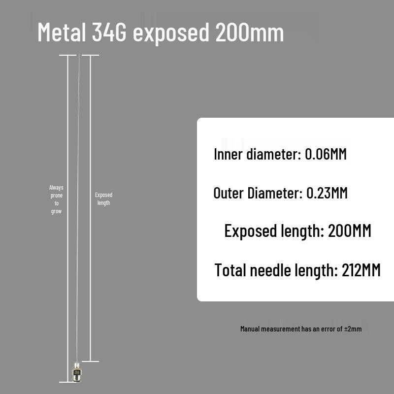 200mm Precision Stainless Steel Dispensing Needle with Pointed and Flat Tips