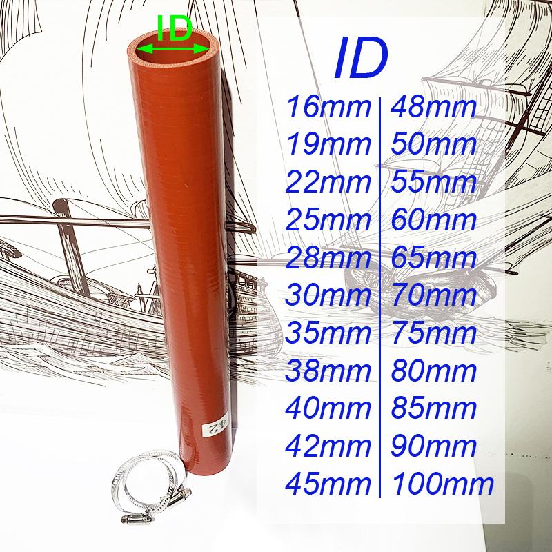ID25-30mm Intercooler Tube Pipe Coolant Hose Reinforced High Temperature High Pressure Turbocharger Connection Pipe red ID25x100mm