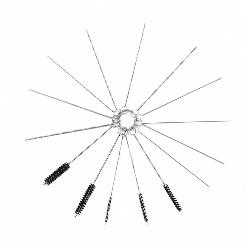 15 pezzi rimuovi strumento carburatore spazzole ad ago in carbonio kit di strumenti aghi per pulizia vasca di prova