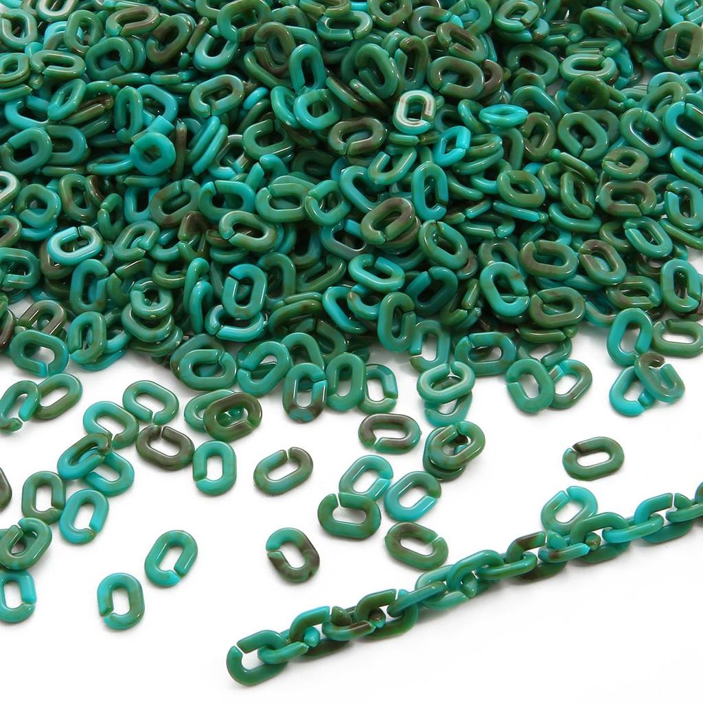 100 sztuk akrylowy płaski Twist płaski łańcuch w kształcie litery O otwarty pierścień koraliki złącze ogniwo łańcucha do tworzenia biżuterii