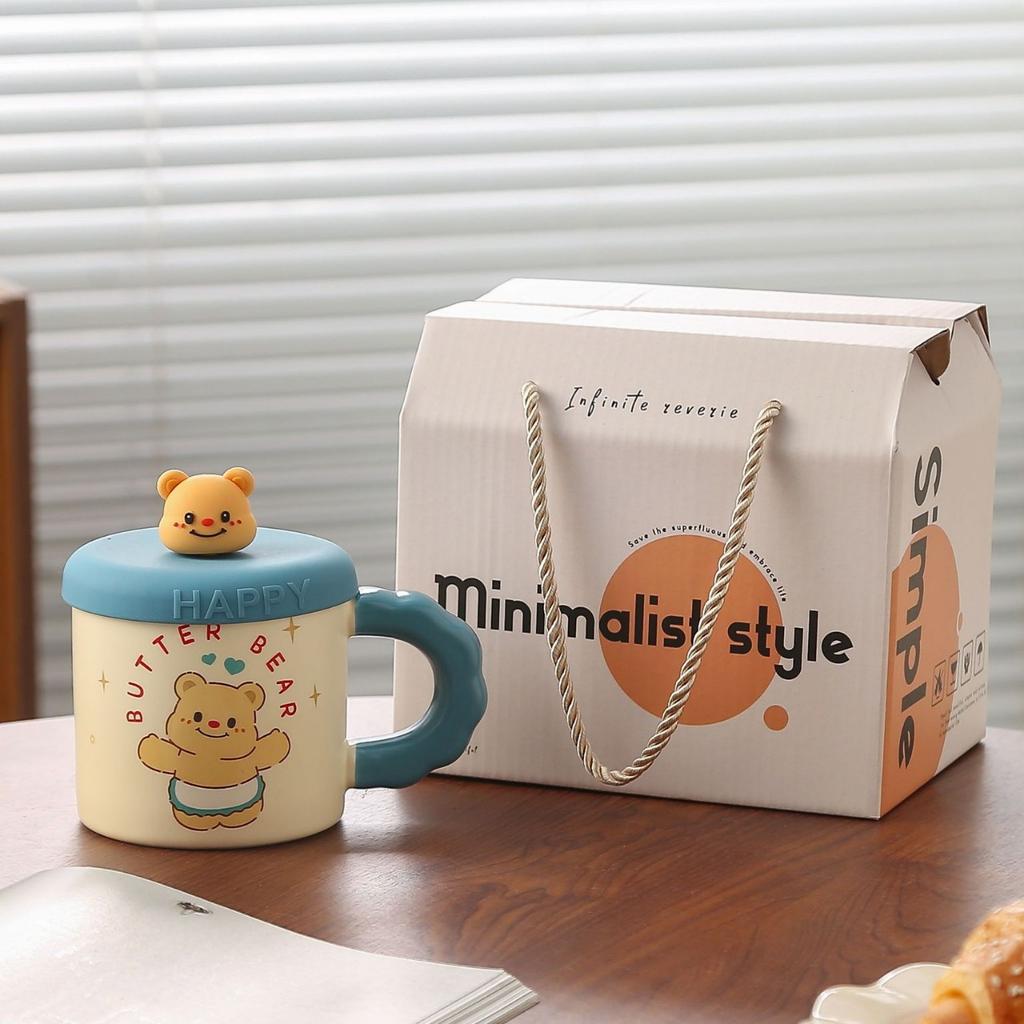 Creative Bear Mugs High Appearance Level Covered Ceramic Cups As Souvenirs Cute Home Coffee Cups and Drinking Cups