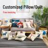 Custom Cartoon Cushion Blanket with Logo Pillowcase