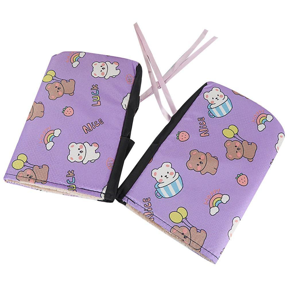 

Coldproof Motorcycle Handlebar Gloves Thickened Handle Covers Hand Warmer Warm Mittens Summer Purple Balloon Bear