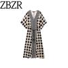 Za Export New Arrival Women's Clothing ZR Fashion Style Fashion Print Robe Style Holiday Wind Length Dress 1821026
