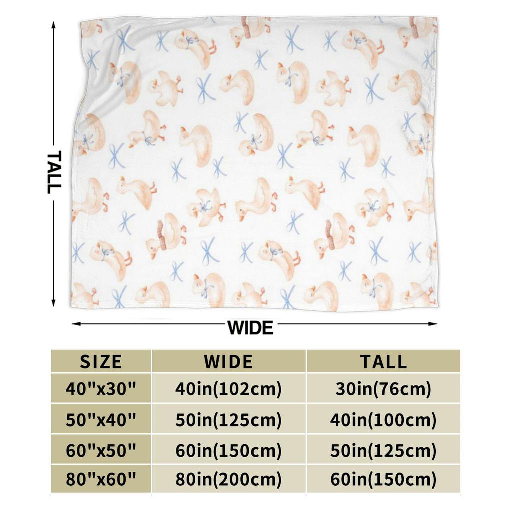 Adorable Blue Coquette Bow Silly Goose Duck Graphic Design Custom Warm Decorate Home An UltraSoft Micro Fleece Blanket
