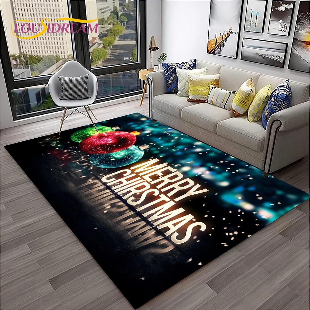 Alfombra con diseño de Papá Noel y árbol de Navidad para niños, regalo para el hogar, sala de estar, dormitorio, sofá, decoración, alfombrilla antideslizante
