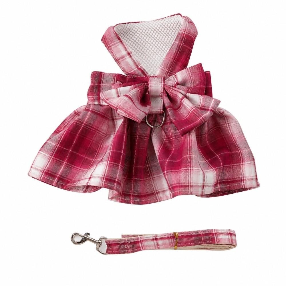 Bowknot Bow Tie Dog Harness Dress Adjustable Harness and Leash Set Pet Harness Vest for Puppy Cat
