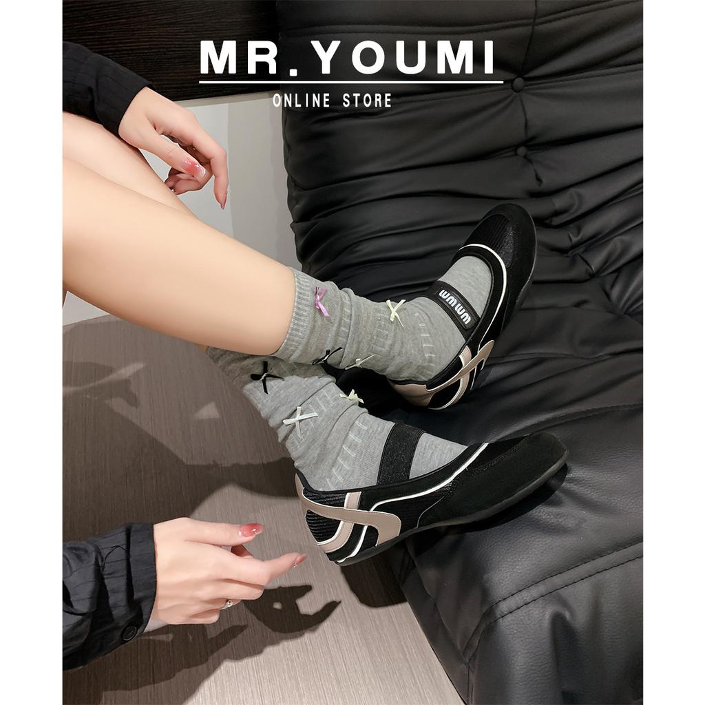 Cowhide version~ miu's leather color matching niche function Mary Jane shoes with light mouth German training shoes women's casual shoes